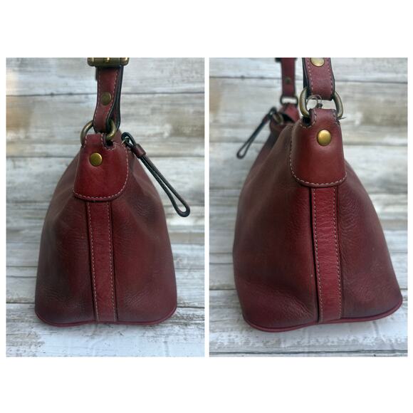 VTG Y2K Coach Leatherware Purse 8E85 Mini Baguette Handbag Red Zip Top - Picture 9 of 17